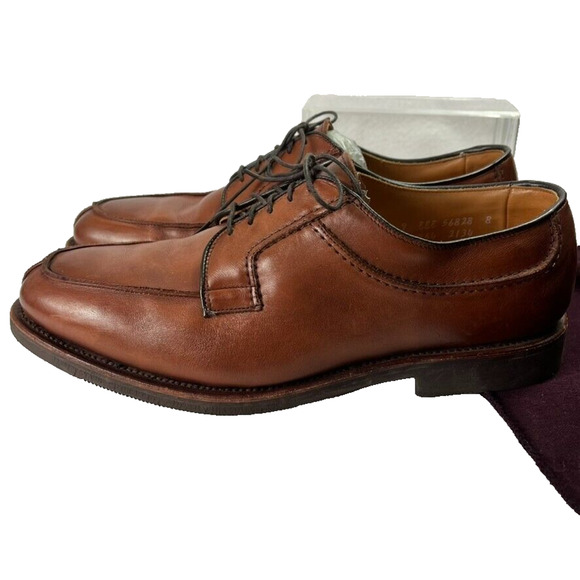Allen Edmonds Shoes Men's Size 9 Brown Stockbridge Lace Up Oxfords Split Toe - Picture 1 of 11